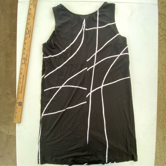Clara Sunwoo Dress XS Black White Line Print Mini Tank Scoop Neck Pullover - Picture 7 of 8